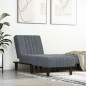 vidaXL Chaise Longue in Velluto Grigio Scuro vidaXL Chaise Longue in Velluto Grigio Scuro