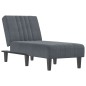 vidaXL Chaise Longue in Velluto Grigio Scuro vidaXL Chaise Longue in Velluto Grigio Scuro