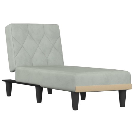 vidaXL Chaise Longue in Velluto Grigio Chiaro