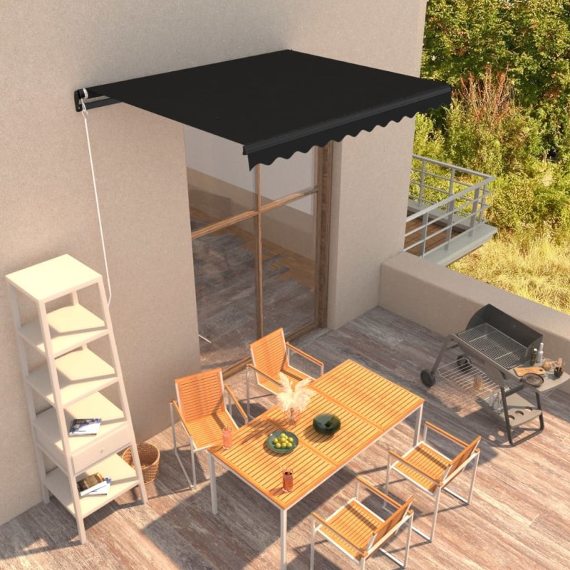 Tenda da Sole Retrattile Manuale 350x250 cm Antracite Tenda da Sole Retrattile Manuale 350x250 cm Antracite