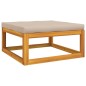 vidaXL Poggiapiedi Giardino con Cuscino Tortora Legno Massello Acacia vidaXL Poggiapiedi Giardino con Cuscino Tortora Legno Massello Acacia