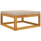 vidaXL Poggiapiedi Giardino con Cuscino Tortora Legno Massello Acacia vidaXL Poggiapiedi Giardino con Cuscino Tortora Legno Massello Acacia