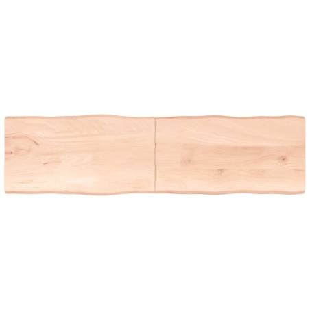 vidaXL Piano per Tavolo 220x60x(2-4) cm Rovere Non Trattato Bordi Vivi