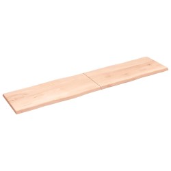 vidaXL Piano per Tavolo 220x50x(2-4) cm Rovere Non Trattato Bordi Vivi