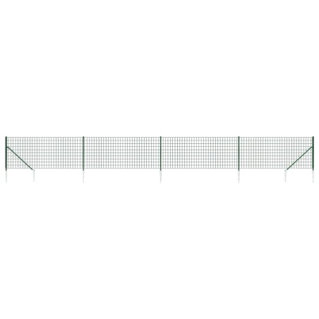 vidaXL Recinzione Metallica con Picchetti Ancoraggio Verde 0,8x10 m