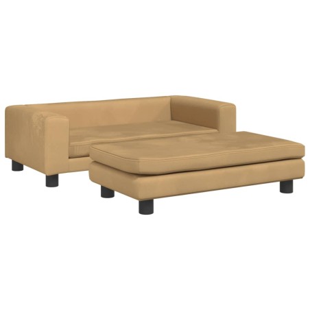 vidaXL Lettino per Cani con Estensione Marrone 100x50x30 cm in Velluto