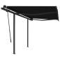 Tenda da Sole Retrattile Manuale con Pali 3,5x2,5m Antracite Tenda da Sole Retrattile Manuale con Pali 3,5x2,5m Antracite