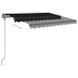 Tenda da Sole Retrattile Manuale con Pali 3,5x2,5m Antracite Tenda da Sole Retrattile Manuale con Pali 3,5x2,5m Antracite