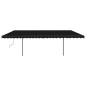 Tenda da Sole Retrattile Manuale con Pali 3,5x2,5m Antracite Tenda da Sole Retrattile Manuale con Pali 3,5x2,5m Antracite