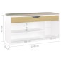 vidaXL Scarpiera con Cuscino Bianco e Rovere 104x30x49cm in Truciolato vidaXL Scarpiera con Cuscino Bianco e Rovere 104x30x49cm in Truciolato