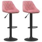 vidaXL Sgabelli da Bar 2 pz Rosa in Velluto vidaXL Sgabelli da Bar 2 pz Rosa in Velluto