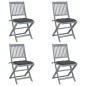 vidaXL Sedie da Giardino Pieghevoli 4pz con Cuscini in Massello Acacia vidaXL Sedie da Giardino Pieghevoli 4pz con Cuscini in Massello Acacia