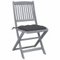 vidaXL Sedie da Giardino Pieghevoli 4pz con Cuscini in Massello Acacia vidaXL Sedie da Giardino Pieghevoli 4pz con Cuscini in Massello Acacia