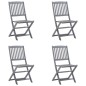 vidaXL Sedie da Giardino Pieghevoli 4pz con Cuscini in Massello Acacia vidaXL Sedie da Giardino Pieghevoli 4pz con Cuscini in Massello Acacia