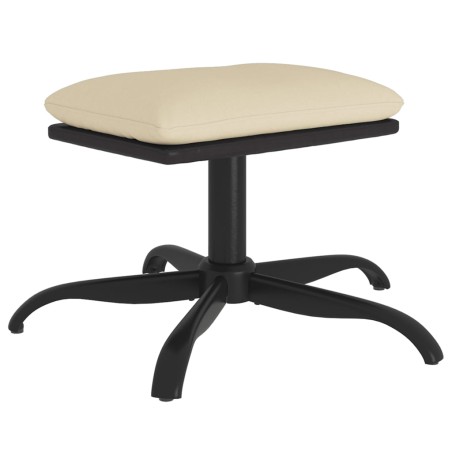 vidaXL Poggiapiedi Crema 60x60x36 cm in Tessuto e Similpelle