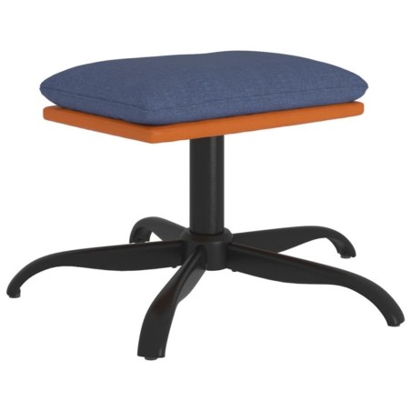 vidaXL Poggiapiedi Blu 60x60x36 cm in Tessuto e Similpelle