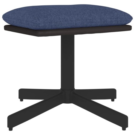 vidaXL Poggiapiedi Blu 60x60x36 cm in Tessuto e Similpelle