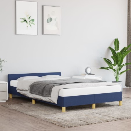 vidaXL Giroletto con Testiera senza Materasso Blu 120x200 cm Tessuto