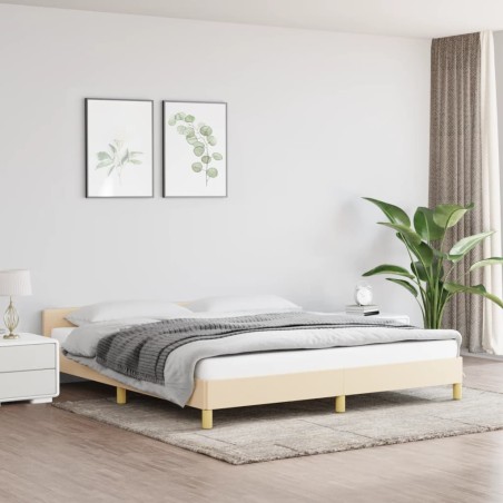 vidaXL Giroletto con Testiera Crema 160x200 cm in Tessuto