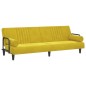 vidaXL Divano Letto con Braccioli Giallo in Velluto vidaXL Divano Letto con Braccioli Giallo in Velluto