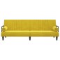vidaXL Divano Letto con Braccioli Giallo in Velluto vidaXL Divano Letto con Braccioli Giallo in Velluto
