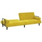vidaXL Divano Letto con Braccioli Giallo in Velluto vidaXL Divano Letto con Braccioli Giallo in Velluto