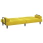 vidaXL Divano Letto con Braccioli Giallo in Velluto vidaXL Divano Letto con Braccioli Giallo in Velluto
