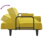vidaXL Divano Letto con Braccioli Giallo in Velluto vidaXL Divano Letto con Braccioli Giallo in Velluto