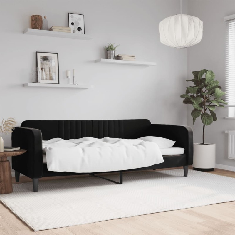 vidaXL Letto da Giorno Nero 80x200 cm in Velluto vidaXL Letto da Giorno Nero 80x200 cm in Velluto