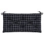 vidaXL Cuscino Panca Giardino Motivo a Quadri Nero 110x50x7 cm Tessuto