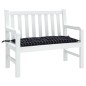 vidaXL Cuscino Panca Giardino Motivo a Quadri Nero 110x50x7 cm Tessuto