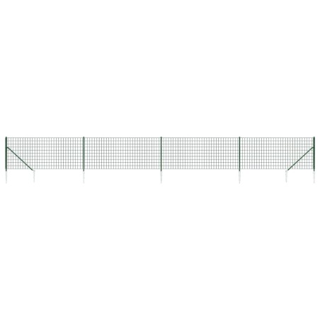 vidaXL Recinzione Metallica con Picchetti Ancoraggio Verde 1x10 m