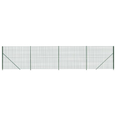 vidaXL Recinzione Metallica con Flangia Verde 1,4x10 m