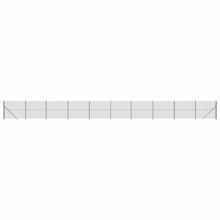 vidaXL Recinzione Metallica con Flangia Verde 2x25 m