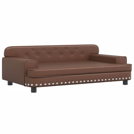 vidaXL Lettino per Cani Marrone 90x53x30 cm in Similpelle