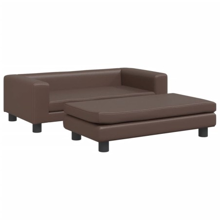 vidaXL Lettino per Cani con Estensione Marrone 100x50x30 cm Similpelle