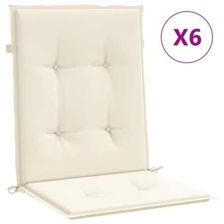 vidaXL Cuscini per Sedia 6 pz Crema 100x50x3 cm in Tessuto Oxford