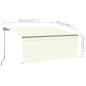 Tenda da Sole Retrattile Manuale con Parasole 3x2,5 m Crema Tenda da Sole Retrattile Manuale con Parasole 3x2,5 m Crema