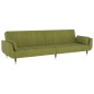 vidaXL Divano Letto a 2 Posti con 2 Cuscini Verde Chiaro in Velluto vidaXL Divano Letto a 2 Posti con 2 Cuscini Verde Chiaro in Velluto