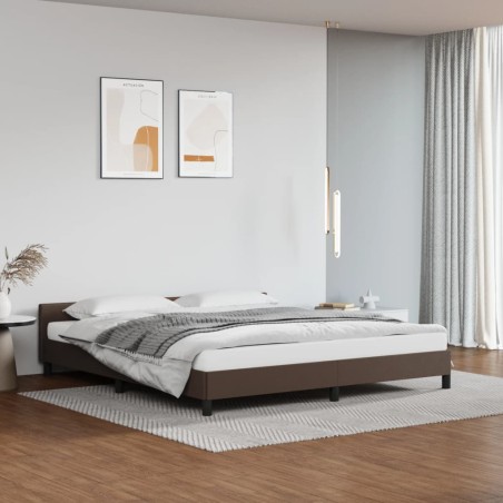 vidaXL Giroletto con Testiera Marrone 160x200 cm in Similpelle