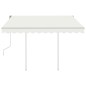 Tenda da Sole Retrattile Manuale con Pali 3x2,5 m Crema
