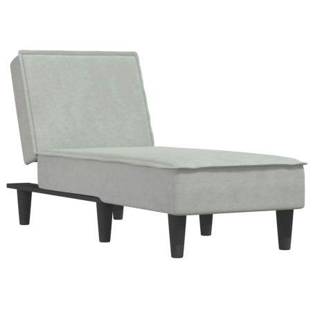 vidaXL Chaise Longue in Velluto Grigio Chiaro