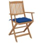 Sedie da Giardino Pieghevoli 4pz con Cuscini Massello Acacia Sedie da Giardino Pieghevoli 4pz con Cuscini Massello Acacia