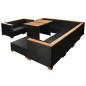 vidaXL Set Divani da Giardino 10 pz con Cuscini in Polyrattan Nero vidaXL Set Divani da Giardino 10 pz con Cuscini in Polyrattan Nero