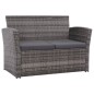 vidaXL Set Divani da Giardino 4 pz con Cuscini in Polyrattan Grigio vidaXL Set Divani da Giardino 4 pz con Cuscini in Polyrattan Grigio