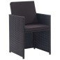 vidaXL Set da Pranzo da Giardino 15 pz con Cuscini in Polyrattan Nero vidaXL Set da Pranzo da Giardino 15 pz con Cuscini in Polyrattan Nero
