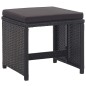 vidaXL Set da Pranzo da Giardino 15 pz con Cuscini in Polyrattan Nero vidaXL Set da Pranzo da Giardino 15 pz con Cuscini in Polyrattan Nero