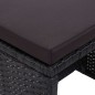 vidaXL Set da Pranzo da Giardino 15 pz con Cuscini in Polyrattan Nero vidaXL Set da Pranzo da Giardino 15 pz con Cuscini in Polyrattan Nero
