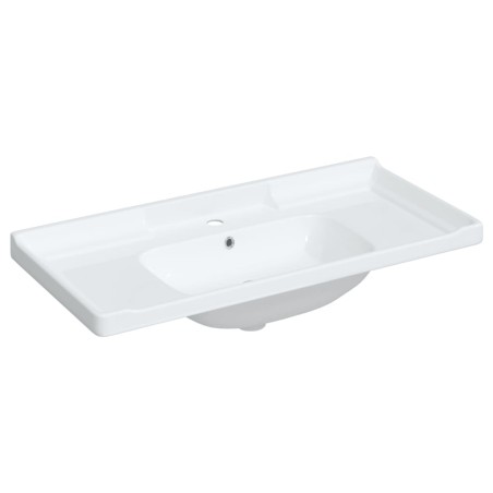 vidaXL Lavandino da Bagno Bianco 100x48x23 cm Rettangolare in Ceramica