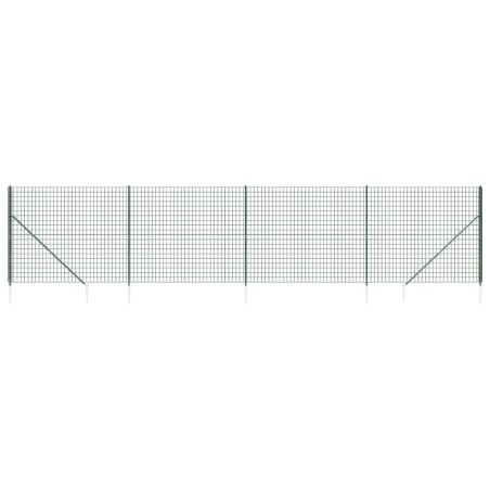 vidaXL Recinzione Metallica con Picchetti Ancoraggio Verde 1,4x10 m